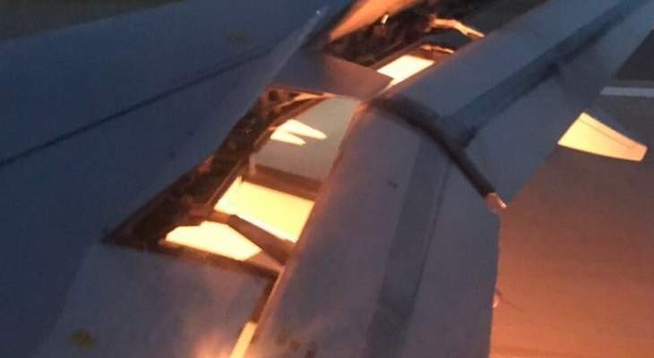 المنتخب السعودي ينجو من كارثة بعد اشتعال النار في احد اجنحة الطائرة