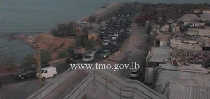 حركة المرور كثيفة على الطريق البحرية انطلياس باتجاه بيروت