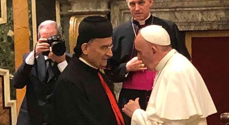 الراعي يلتقي البابا فرنسيس على رأس سينودس الكنيسة المارونية 