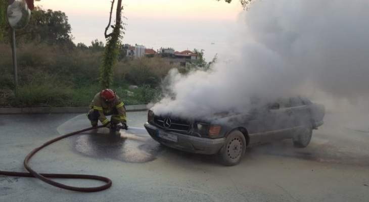 الدفاع المدني: إخماد حريق شب داخل سيارة في البياضة المتنية