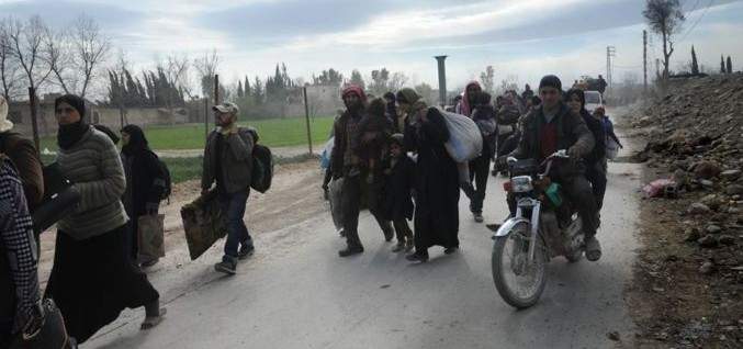 استمرار نزوح آلاف المدنيين عن مدن وبلدات الغوطة الشرقية
