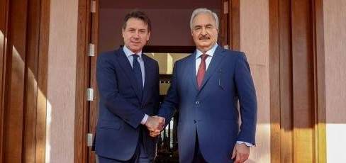 حفتر ناقش مع كونتي آخر المستجدات والتعاون بين ليبيا وإيطاليا بشتى المجالات