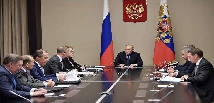 بوتين بحث مع أعضاء مجلس الأمن القومي أمن العسكريين الروس بسوريا