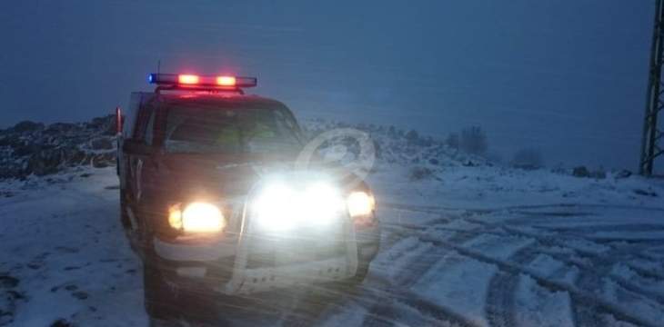النشرة: قطع طريق راشيا الوادي- شبعا والهبارية - شبعا بسبب تراكم الثلوج