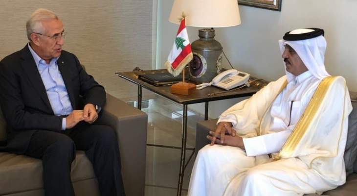 سليمان استقبل سفير قطر: وحدة الصف العربي تمنع المشاريع التخريبية