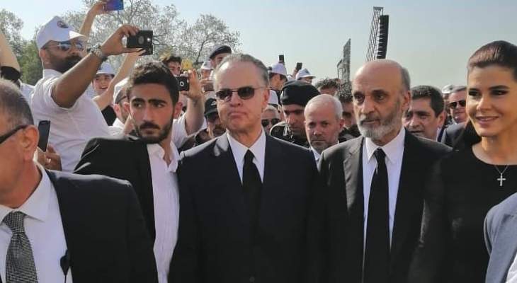 وصول جعجع إلى بكركي على رأس وفد من "القوات" للمشاركة بمراسم دفن البطريرك صفير