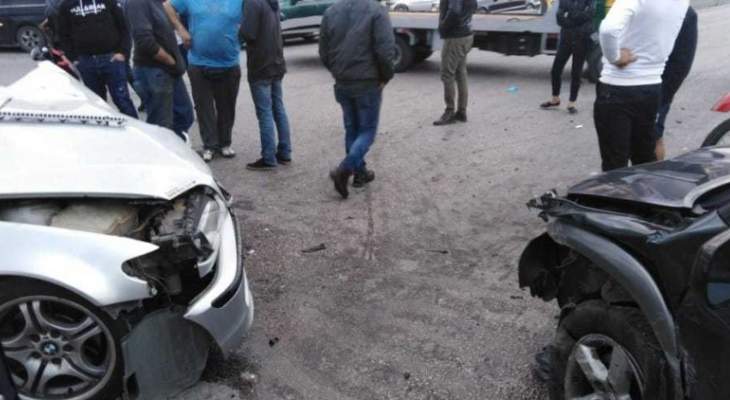 النشرة: جريحان بحادث سير بين 4 سيارات على بوليفار معروف سعد في صيدا