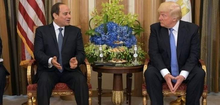 الرئاسة المصرية: ترامب بحث هاتفيا مع السيسي الوضع الإقليمي