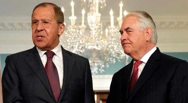 خارجية روسيا:لافروف وتيلرسون بحثا الوضع بسوريا ودونباس والعلاقات الثنائية