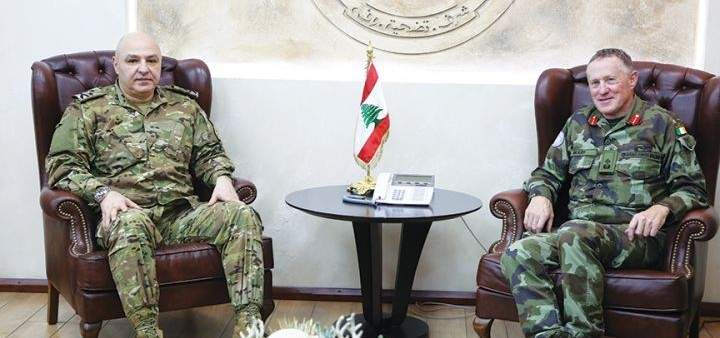 قائد الجيش استقبل قائد قوات &quot;اليونفيل&quot; بزيارة وداعية وسفيرة لبنان في تشيلي