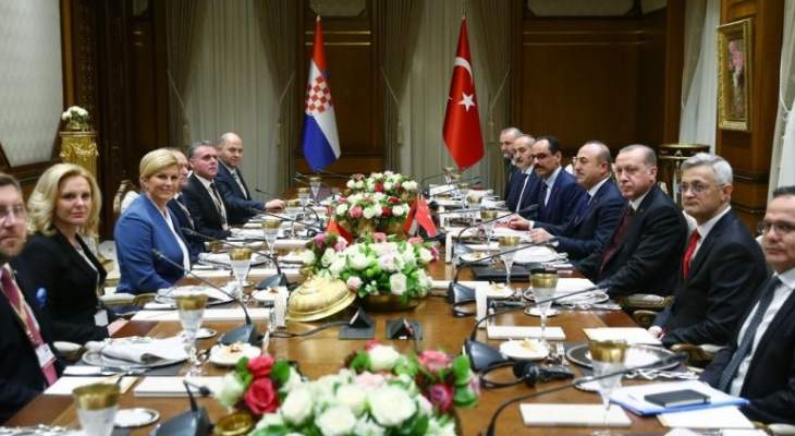 لقاء بين أردوغان ونظيرته الكرواتية في مجمع الرئاسة بأنقرة