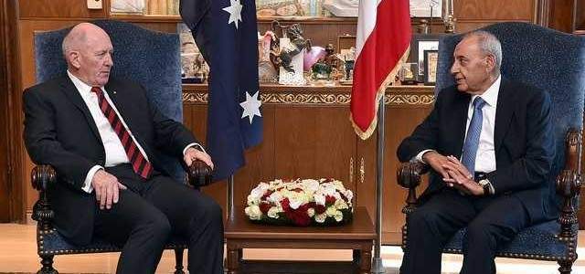 بري استقبل حاكم استراليا: لتساعد استراليا في الحل السياسي في سوريا