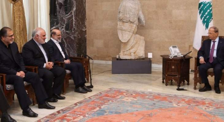 الرئيس عون اكد حرص لبنان على تطوير العلاقات مع ايران في كافة المجالات