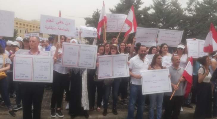 بدء اعتصام اساتذة وطلاب الجامعة اللبنانية في رياض الصلح  