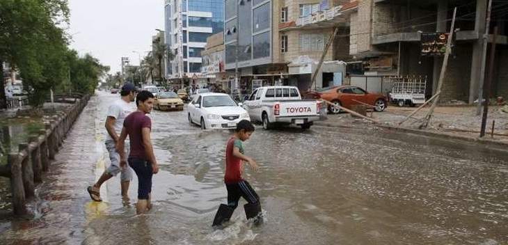 غرق مبنى يعود بناؤه للعهد العثماني بمحافظة ديالي العراقية بسبب الأمطار