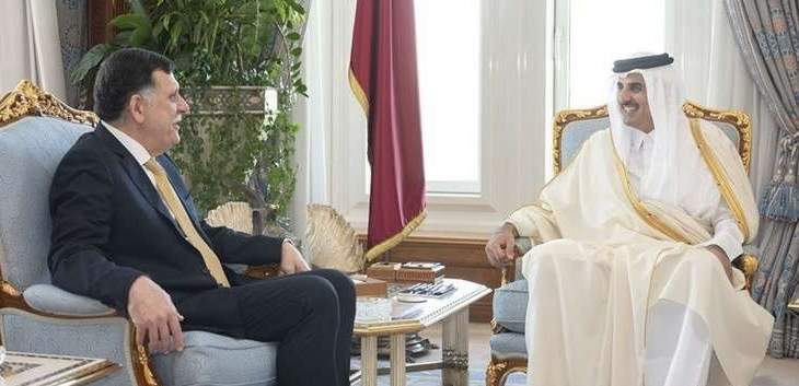 أمير قطر يجري محادثات مع السراج حول الأوضاع في ليبيا