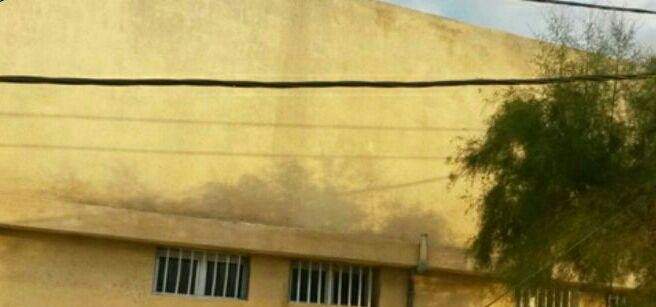 النشرة: سقوط قذيفة على سطح مدرسة في صور الاضرار المادية  