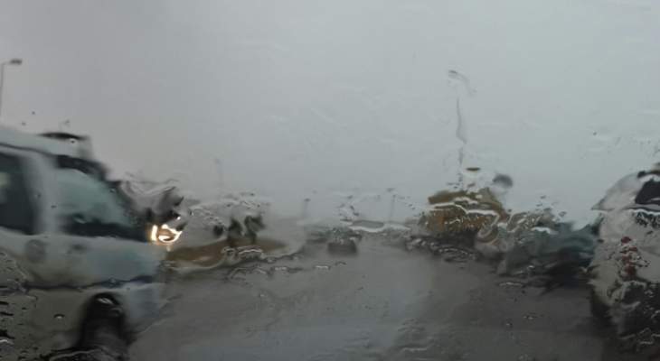 النشرة: تساقط غزير للأمطار في منطقة حاصبيا 