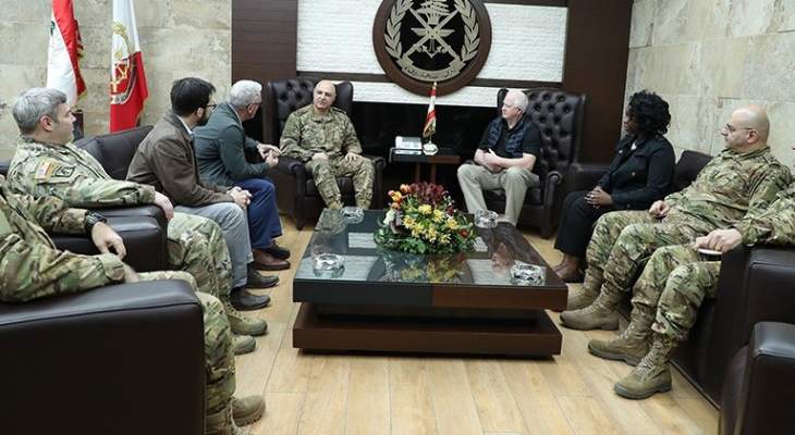 قائد الجيش بحث مع فريق تدريب أميركي بعلاقات التعاون بين الجيشين الأميركي واللبناني