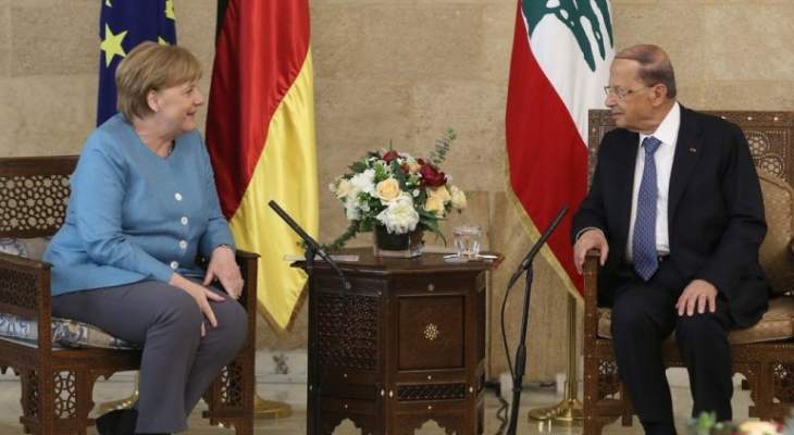 الرئيس عون أكد لميركل ضرورة حل أزمة النازحين وفق تصور لبنان 