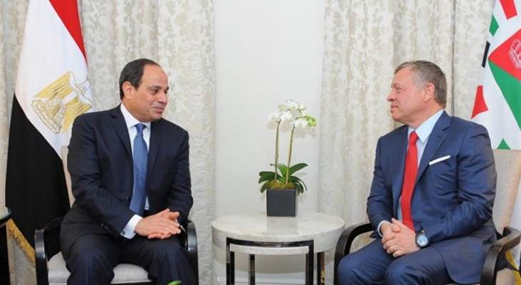 السيسي وملك الأردن يؤكدان أهمية استئناف المفاوضات بين فلسطين وإسرائيل