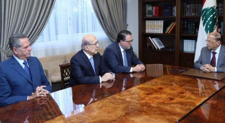 الرئيس عون عرض مع شقير وطربيه الأوضاع الإقتصادية والمالية في البلاد