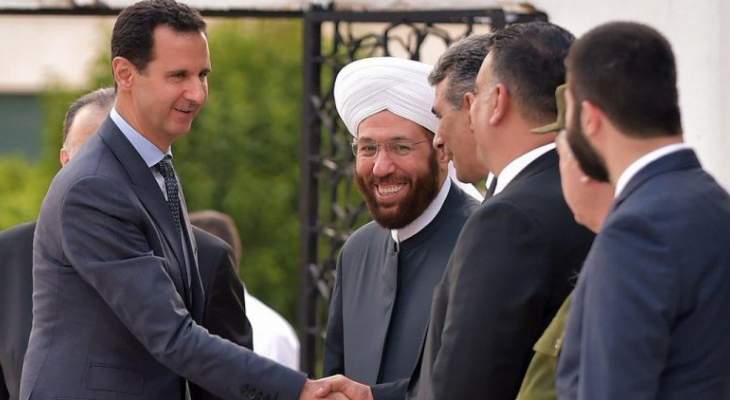 الأسد وصل الى طرطوس لأداء صلاة عيد الفطر السعيد 