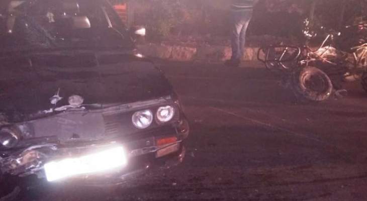 قتيل وجريحان في تصادم بين سيارة و"ATV" على طريق حارة جندل- عماطور