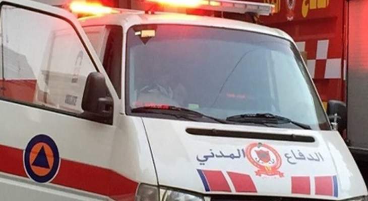 الدفاع المدني:سقوط عامل من التابعية السورية عن ارتفاع 5 أمتار داخل مبنى في فاريا