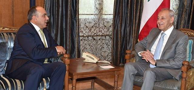 بري التقى نائب رئيس مجلس النواب الاردني وغسان مخيبر