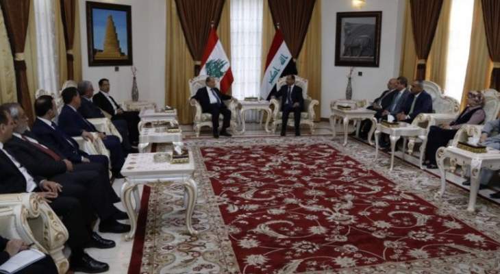لقاء موسع بين الرئيس عون والجبوري والوفدين اللبناني والعراقي في بغداد