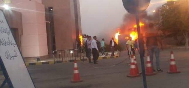 حريق ضخم في مدينة الإنتاج الإعلامي المصرية أدى إلى احتراق عدة كرافانات