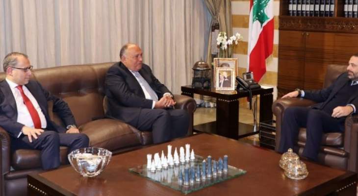 شكري: أكدت للحريري موقف مصر الداعم لاستقرار لبنان وتشكيل حكومة وفاق وطني