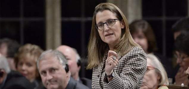 وزيرة الخارجية الكندية: لن نصمت أمام الجرائم المرتكبة ضد الإنسانية