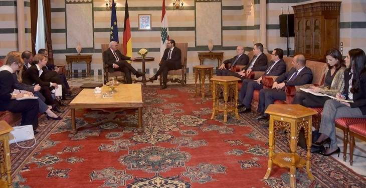 الحريري بحث مع الرئيس الألماني تعزيز التعاون بين البلدين