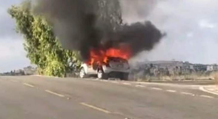 النشرة: إندلاع حريق في سيارة على طريق بيت ياحون برعشيت