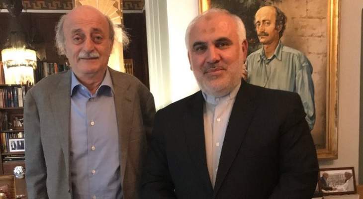 جنبلاط التقى سفير إيران في زيارة وداعية بمناسبة انتهاء مهمته في لبنان