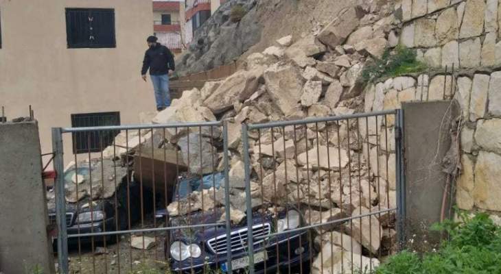 النشرة: انهيار حائط في منطقة السدر- السكسكية في قضاء صيدا