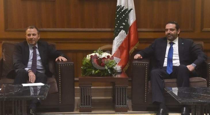 خلوة بين باسيل والحريري على هامش جلسة انتخاب اللجان النيابية 