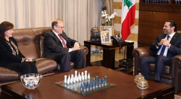 الحريري عرض وبيلينغسلي جهود لبنان لمكافحة تمويل الإرهاب وتبييض الأموال