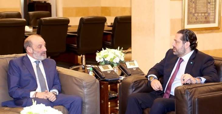 الحريري عرض مع الصراف الاوضاع العامة والتقى سفيري المانيا وباكستان  