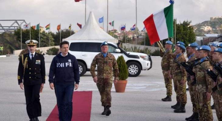 رئيس حكومة إيطاليا تفقد مقر كتيبة بلاده باليونيفيل