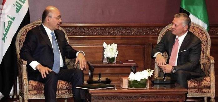 ملك الأردن ورئيس العراق بحثا بتوسيع التعاون في ميادين الطاقة والإقتصاد والنقل