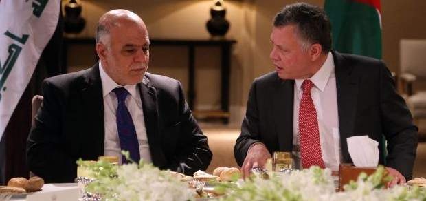 العبادي دعا ملك الأردن للمشاركة في المؤتمر الدولي ل إعادة إعمار العراق
