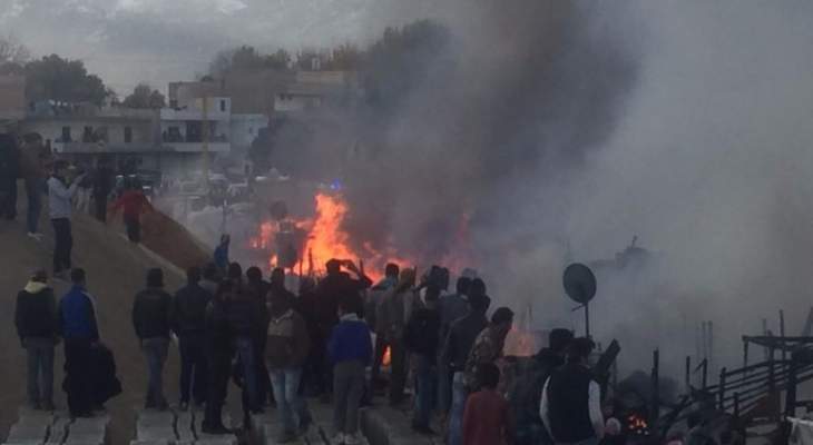 النشرة: اندلاع حريق داخل مخيم للنازحين السوريين في غزة بالبقاع الغربي