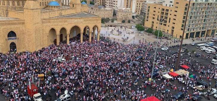 آلاف المواطنين يعتصمون في رياض الصلح وكافة المناطق اللبنانية 