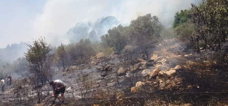 اندلاع حريق في جبال البطم وتوسع رقعة النيران في بسابا