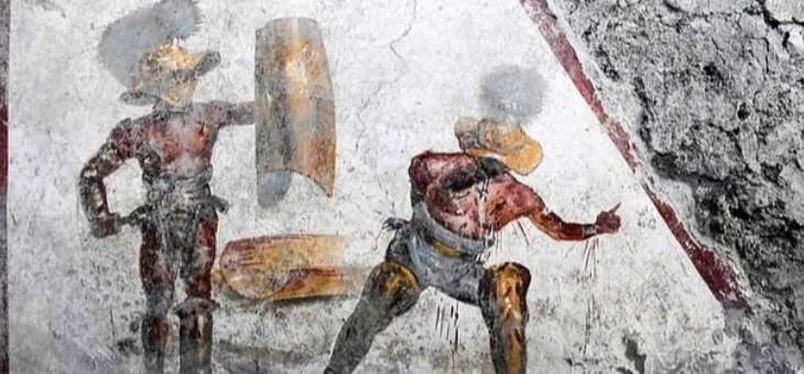 اكتشاف لوحة جدارية  في بومبي تصوّر قتالا وحشيا لمعركة دامية