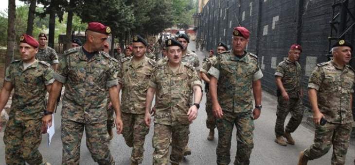 رئيس الأركان في الجيش اللبناني تفقد فوج المغاوير في روميه