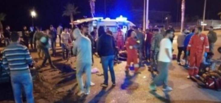 النشرة:اصابة 9 عسكريين بحادث سير وقع عند الكورنيش البحري في صيدا 